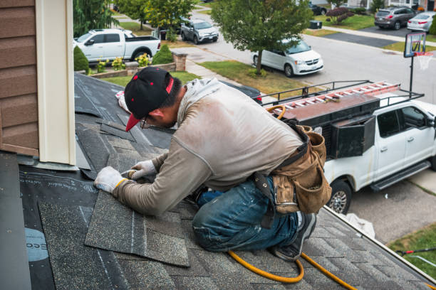 Professional Gutter Installation technician working in Wye Mills, MD